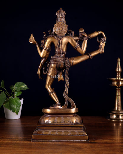 Divine 18-Inch Brass dancing shiva with right leg raised