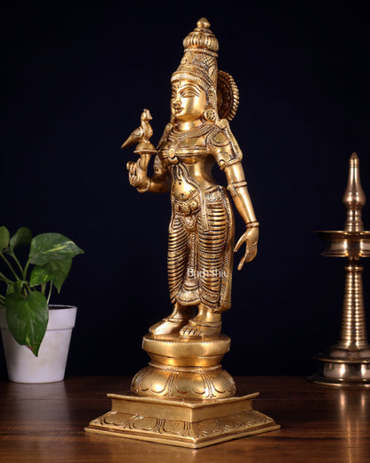 Pure Brass Goddess Meenakshi Statue – 15 Inch | Handcrafted Idol