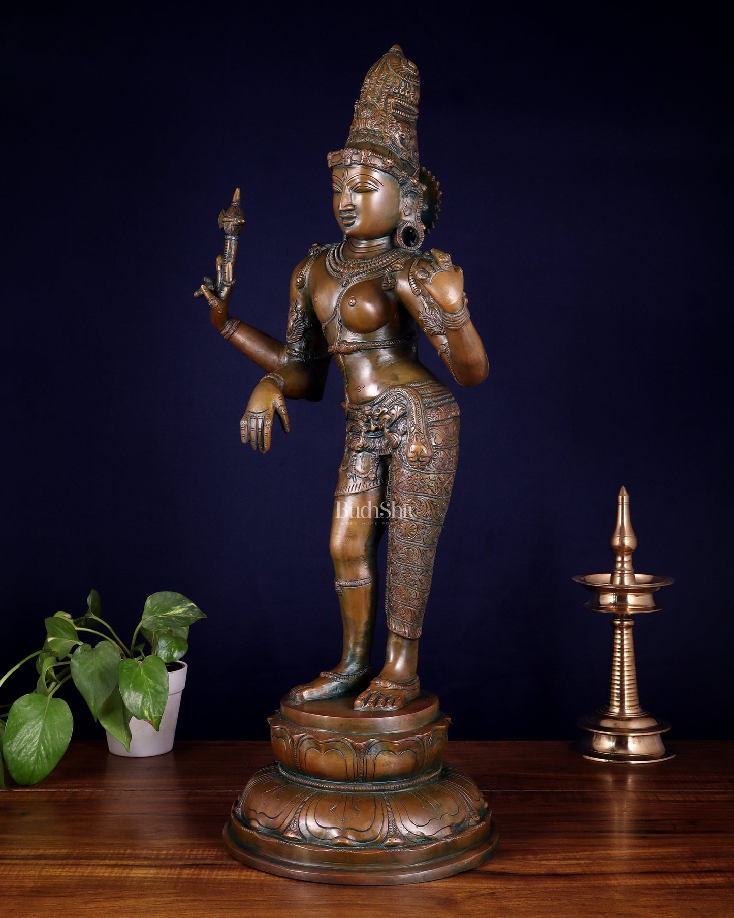 Brass Ardhanarishwara Statue – 27” chola bronze tone