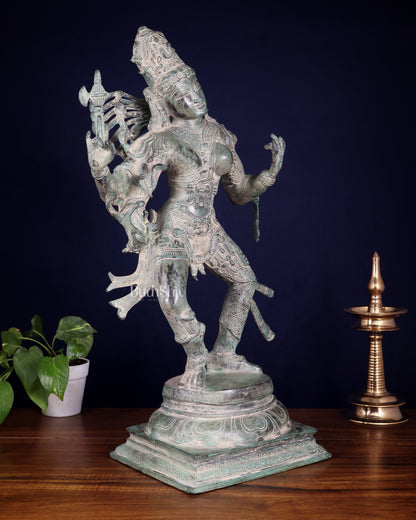 Ardhanarishvara Brass Statue Stone Finish - 24"