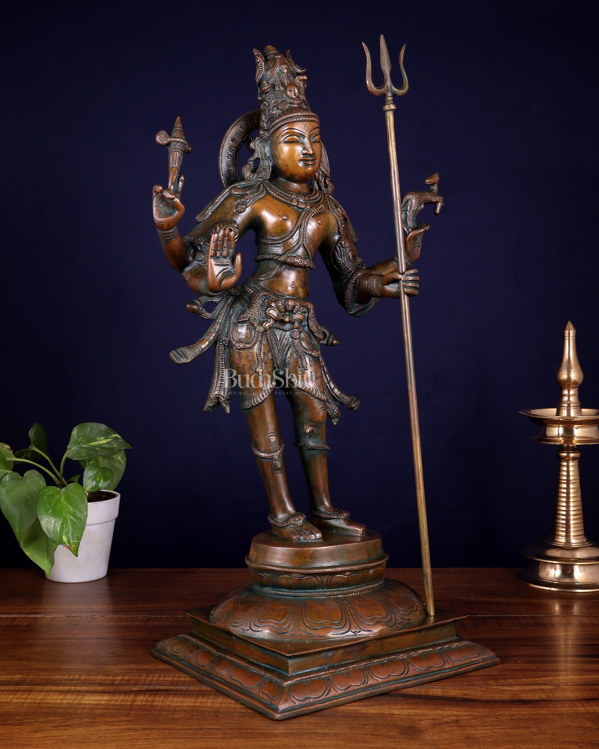 Standing Shiva brass statue 21 inch