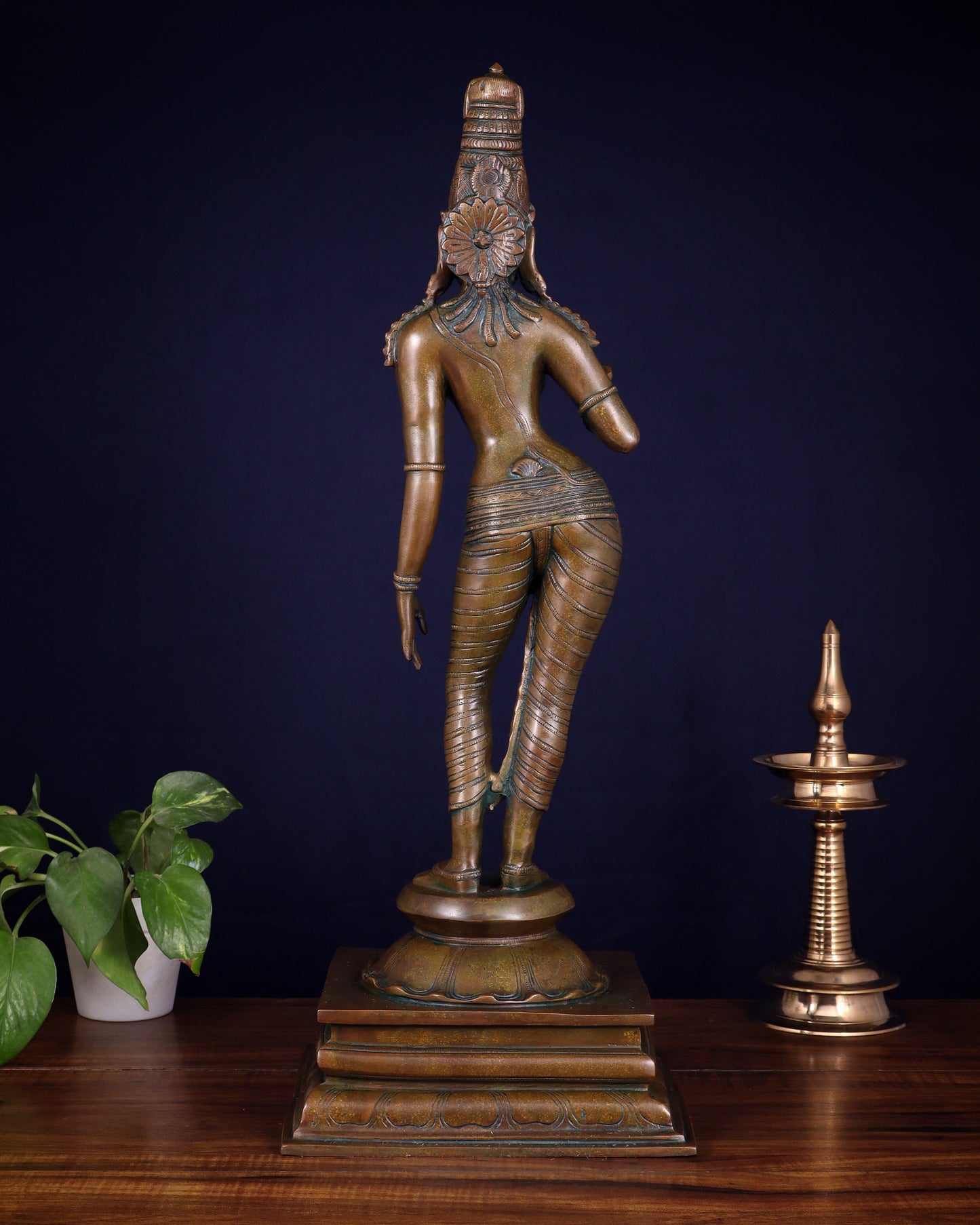 Brass Bhoga Shakti Goddess Uma Parvati (Sivagami) Statue – 23.6”