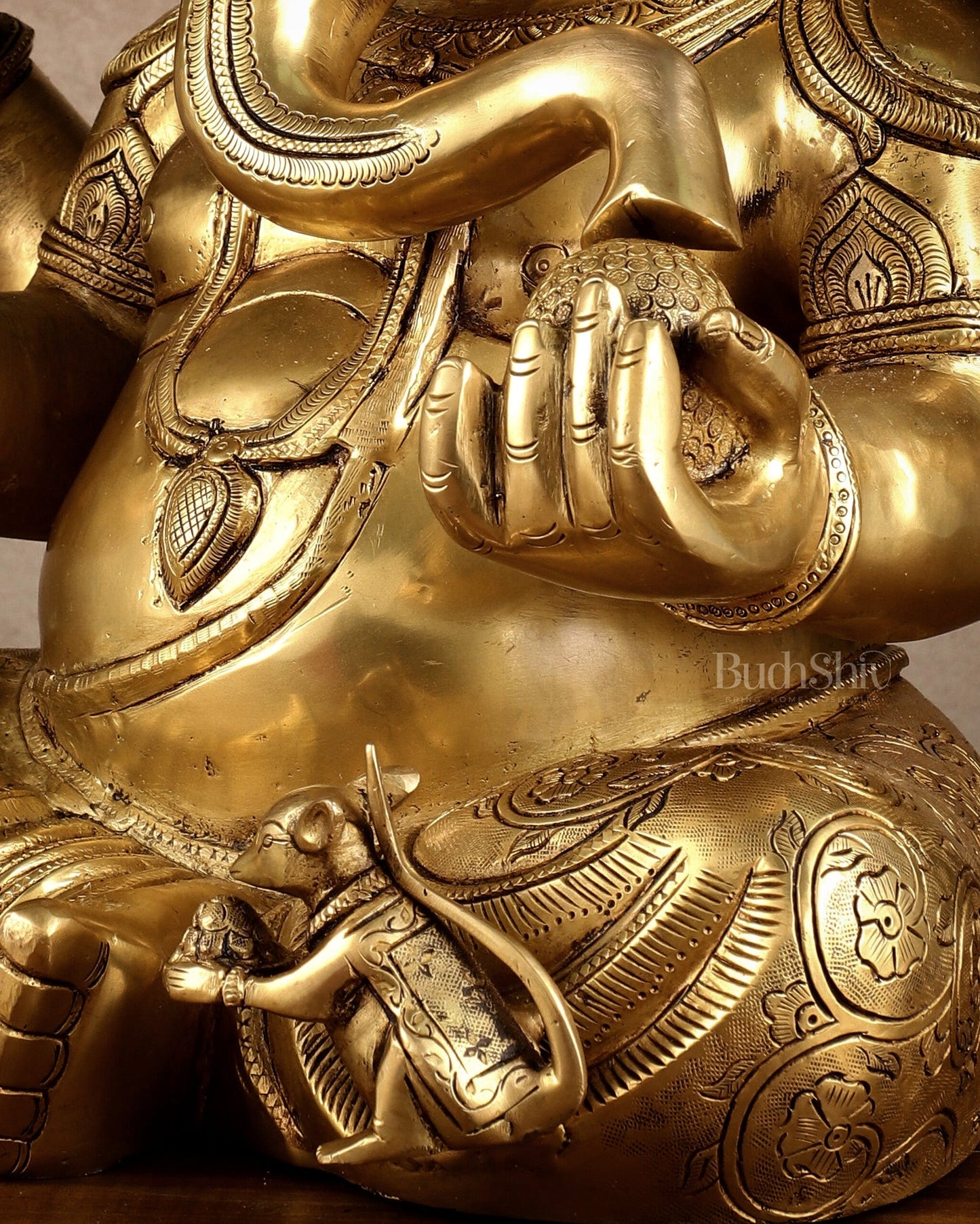 Brass Large Ganesha Statue | 20x16.5x11 Inches | 31.25 KG