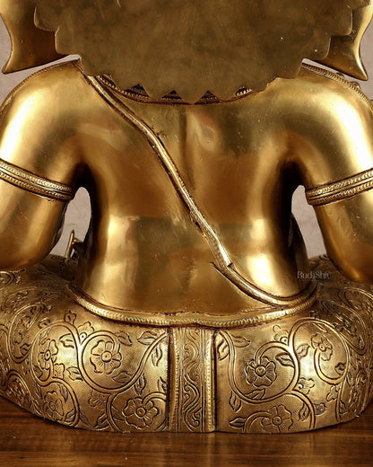 Brass Large Ganesha Statue | 20x16.5x11 Inches | 31.25 KG