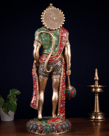 Brass Hanuman ji Idol large Standing position 24" Height