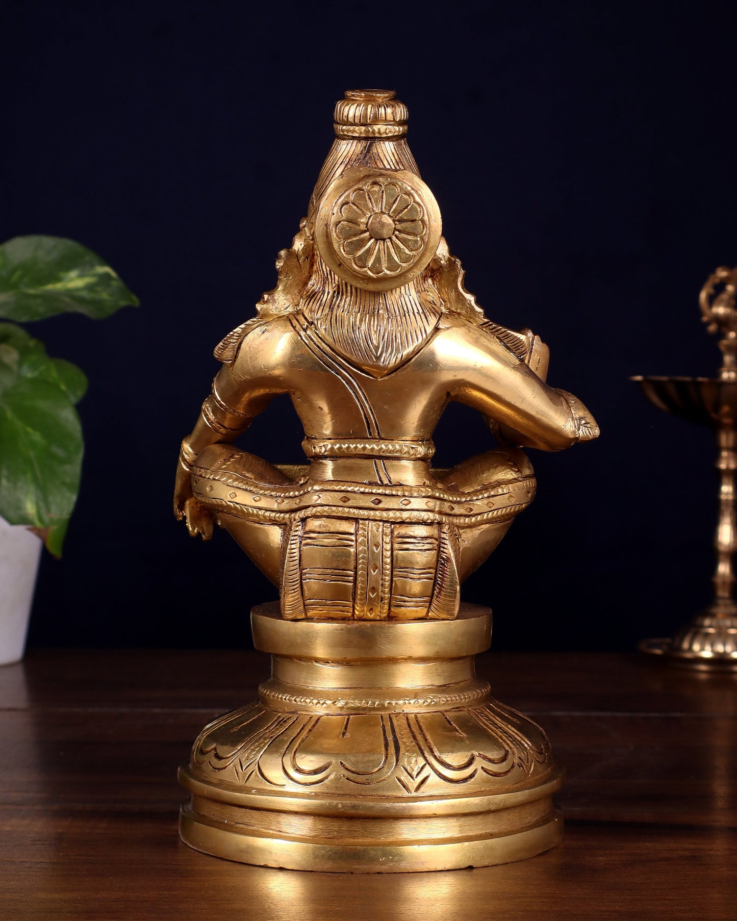 Brass Ayyappan Statue 8.5" antique finish