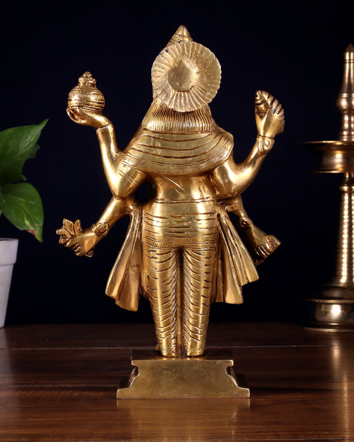 Handcrafted Brass Statue of Lord Dhanvantari, the God of Ayurveda | 10"