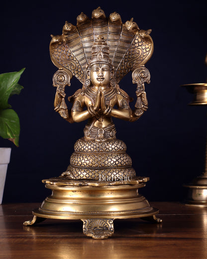 Handcrafted Brass Statue of Lord Patanjali, the Father of Yoga | 10.5"