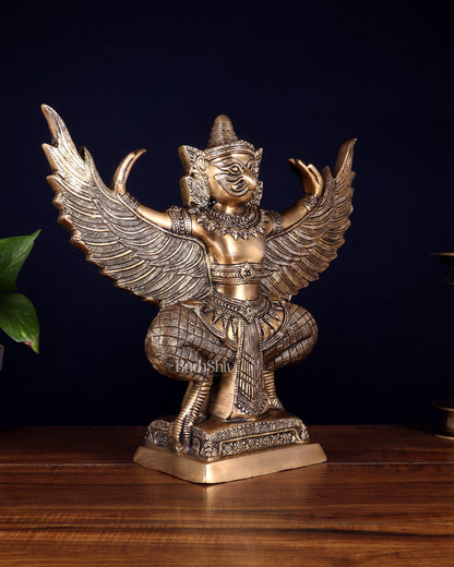 Majestic Pure Brass thai Garuda with Open Wings – 14" | Sacred Home Centerpiece