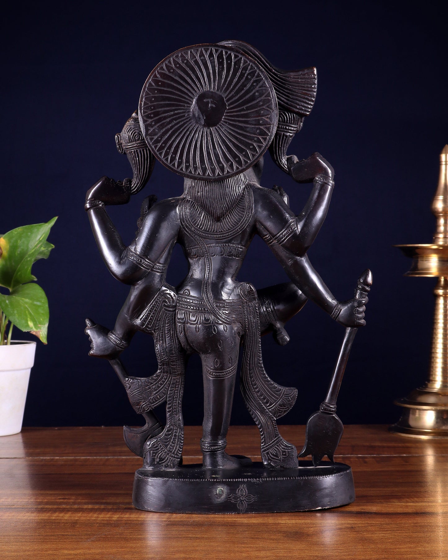 Pure Brass Handcrafted veer bhadra swamy Lord Shiva with 6 Arms - 13 inch