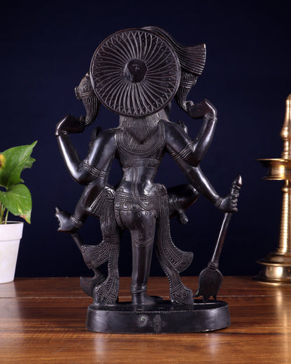 Pure Brass Handcrafted veer bhadra swamy Lord Shiva with 6 Arms - 13 inch