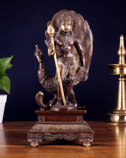 Handcrafted Lord Murgan Brass Idol - 12" Chola Finish