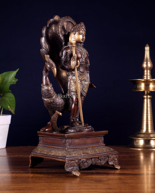 Handcrafted Lord Murgan Brass Idol - 12" Chola Finish
