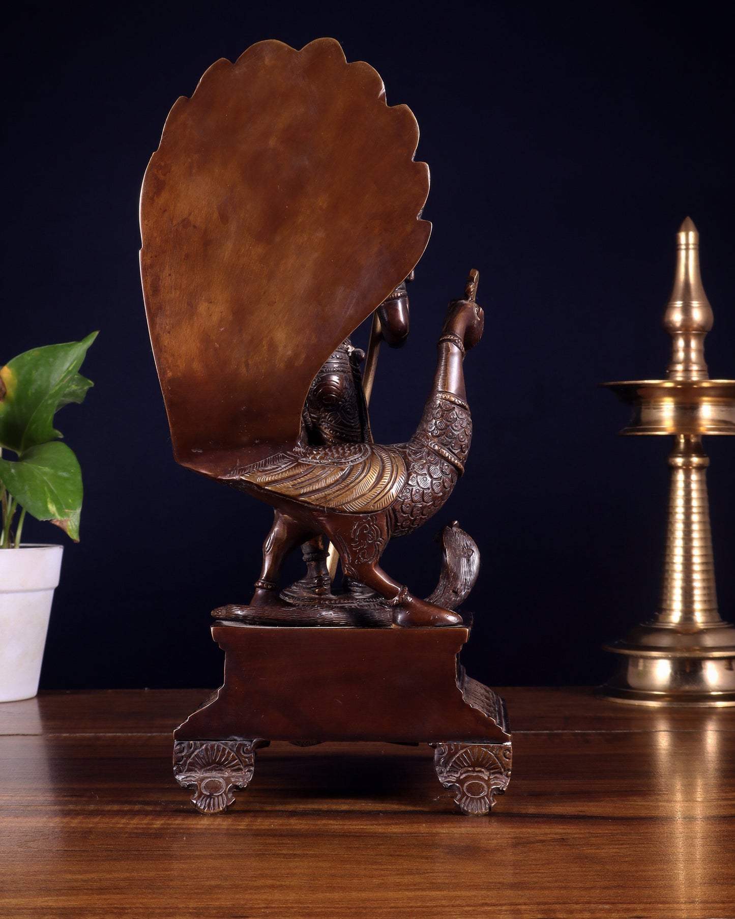 Handcrafted Lord Murgan Brass Idol - 12" Chola Finish