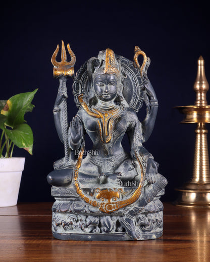 Brass Ardhanarishwara Statue 9.5 inch Sand finish