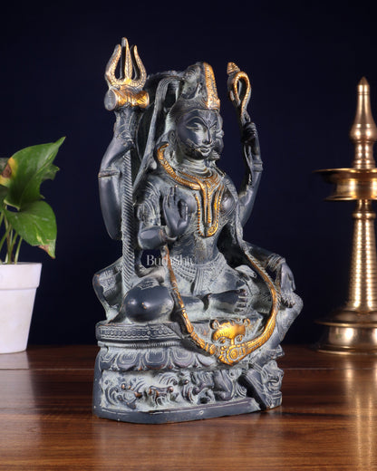 Brass Ardhanarishwara Statue 9.5 inch Sand finish