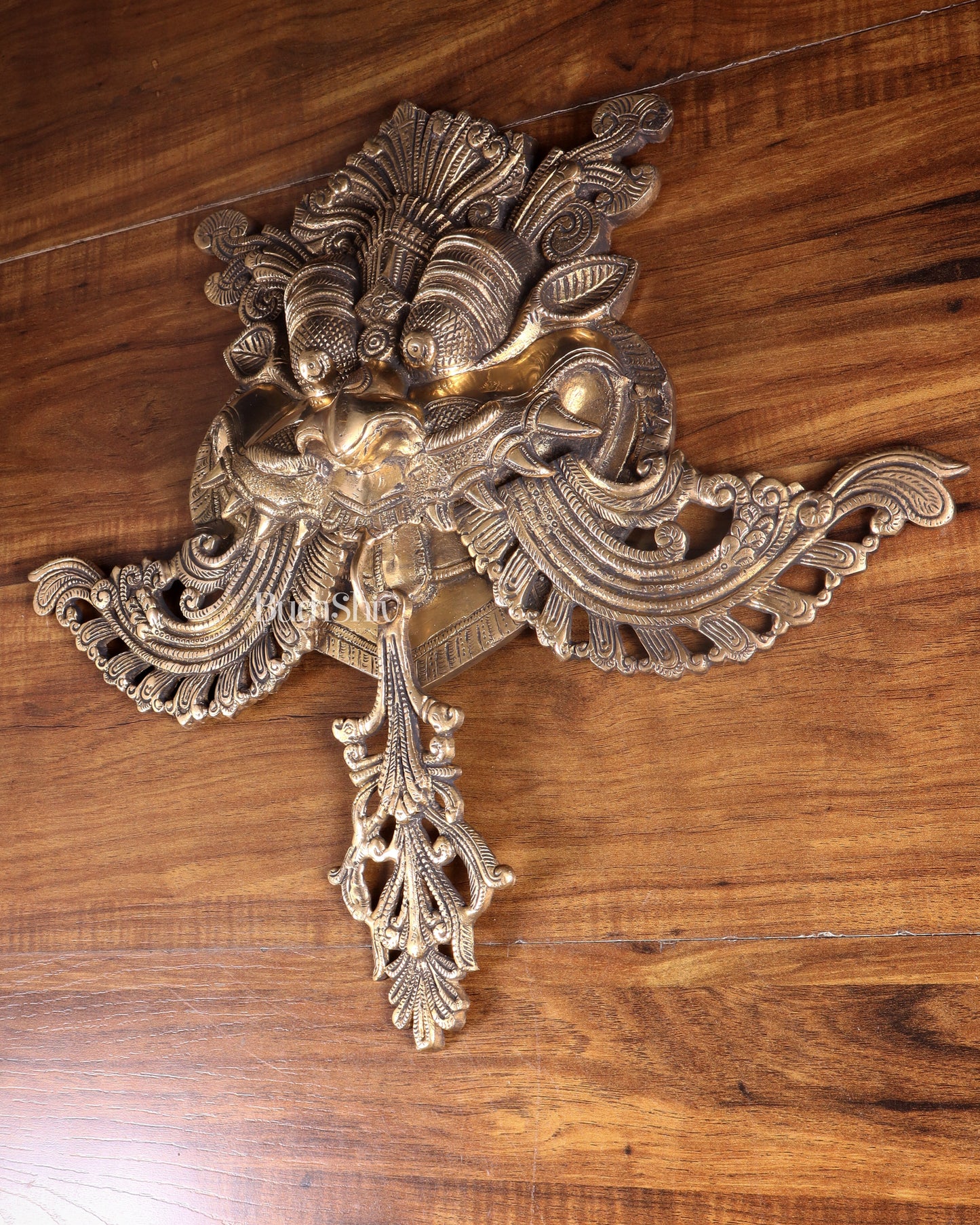 Brass Superfine Large Yali wall hanging Dragon face Nazarbattu 18" antique tone