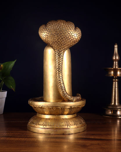 Pure Brass Lord Shiva Mukhalingam Shivling – 12 Inch