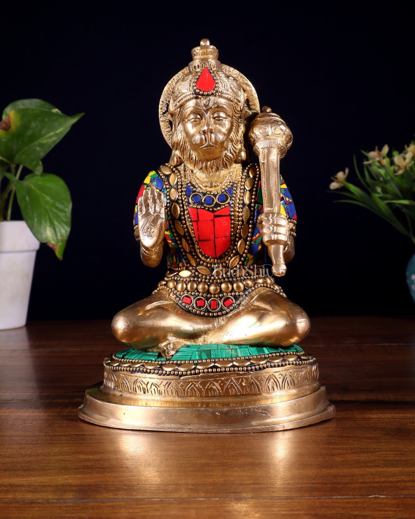 Pure Brass Blessing Hanuman Statue – 7.5 Inch