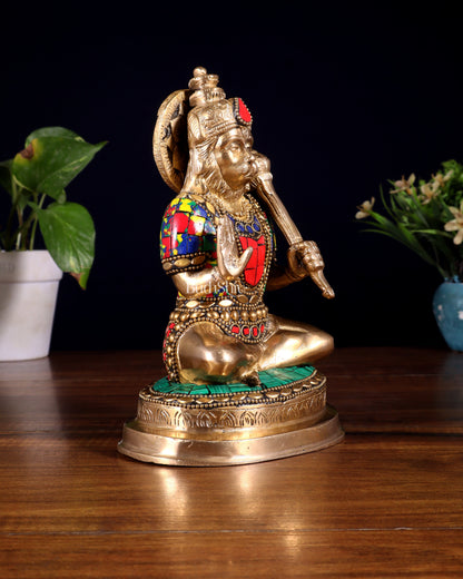 Pure Brass Blessing Hanuman Statue – 7.5 Inch