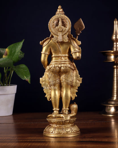 Pure Brass Lord Bala Murugan Kartikeya Statue | 11 Inches
