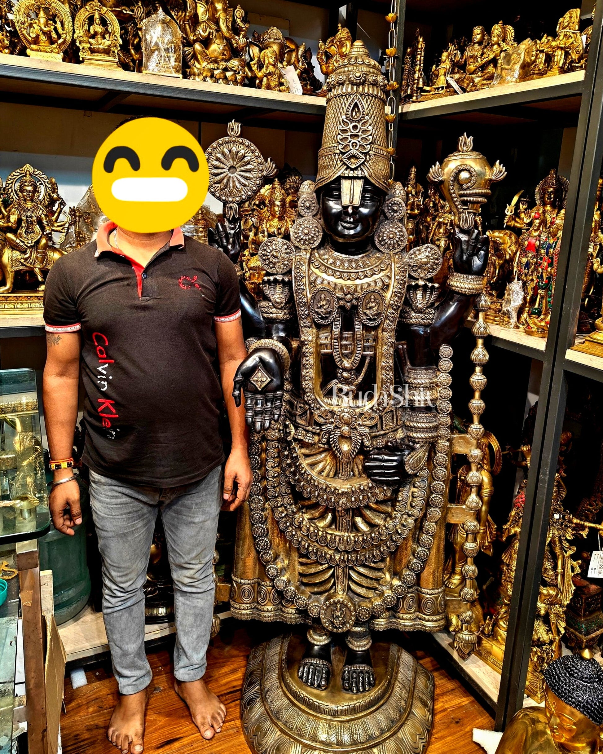 Brass Tirupati Balaji Lord Venkateshwara Swamy 6 Feet Statue