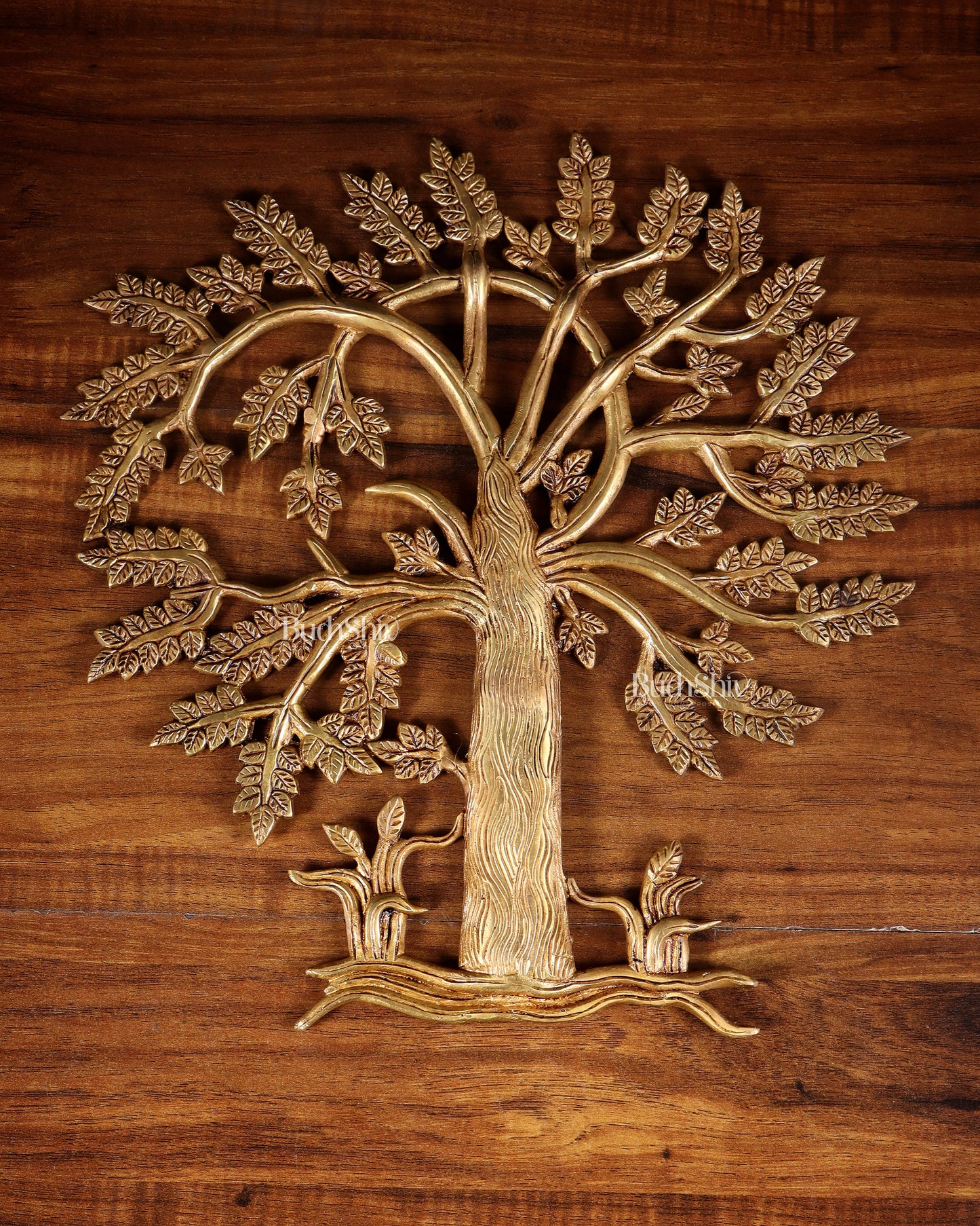 Pure Brass Kalpavriksha Tree Wall Hanging – 35 cm (14 inch