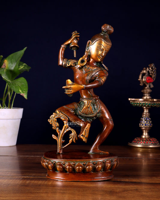 Brass Nepalese Style Dancing Shiva Statue - 9.5 Inch