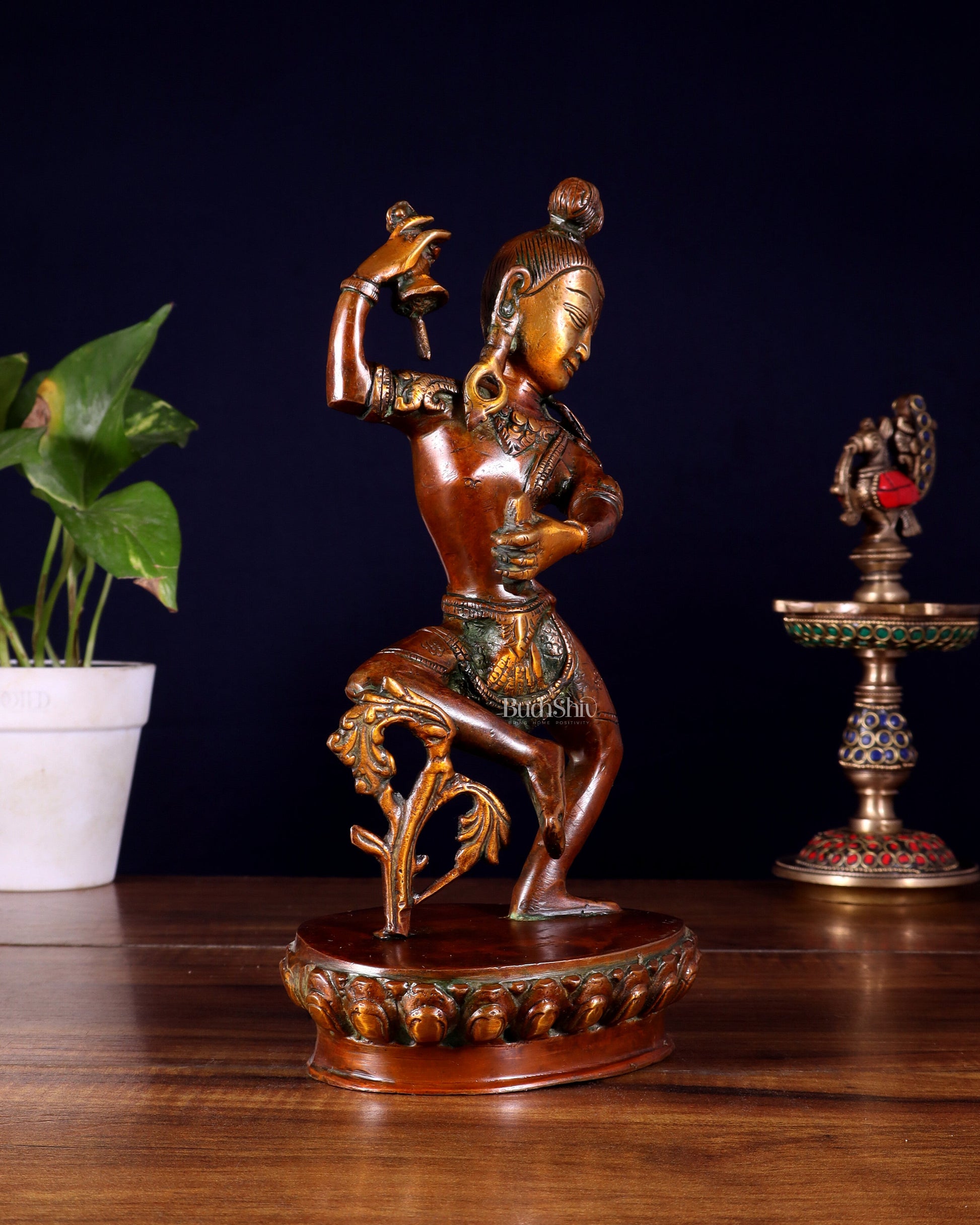 Brass Nepalese Style Dancing Shiva Statue - 9.5 Inch