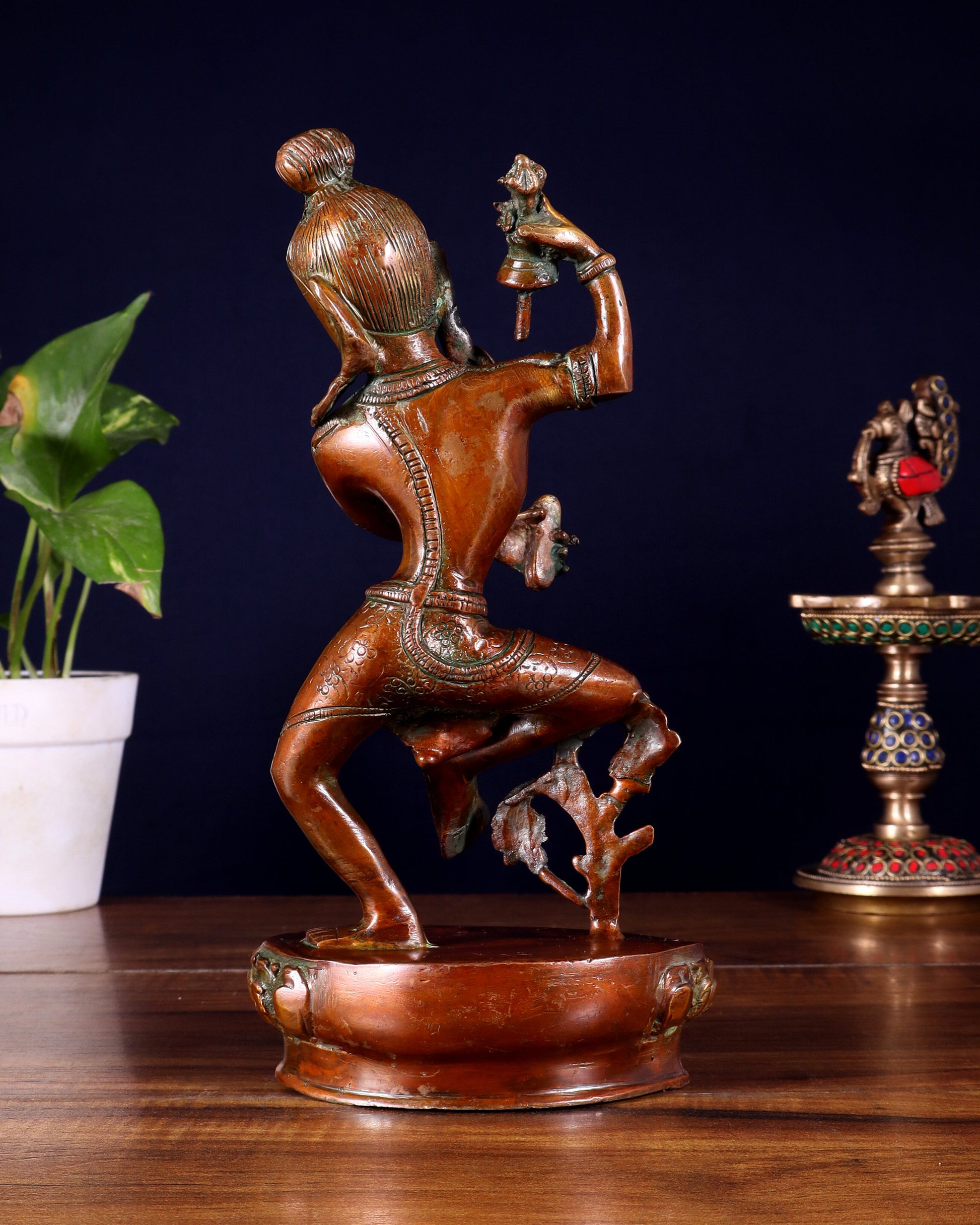 Brass Nepalese Style Dancing Shiva Statue - 9.5 Inch