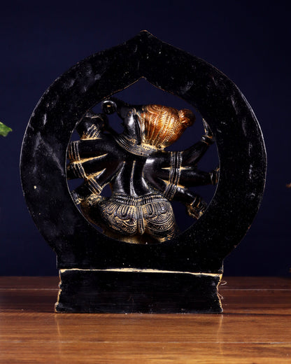 Brass Lord Ganesha Statue with eight Arms 9 inch