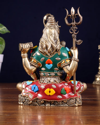 Brass Superfine Lord Shiva Statue – 6 inch with Stonework