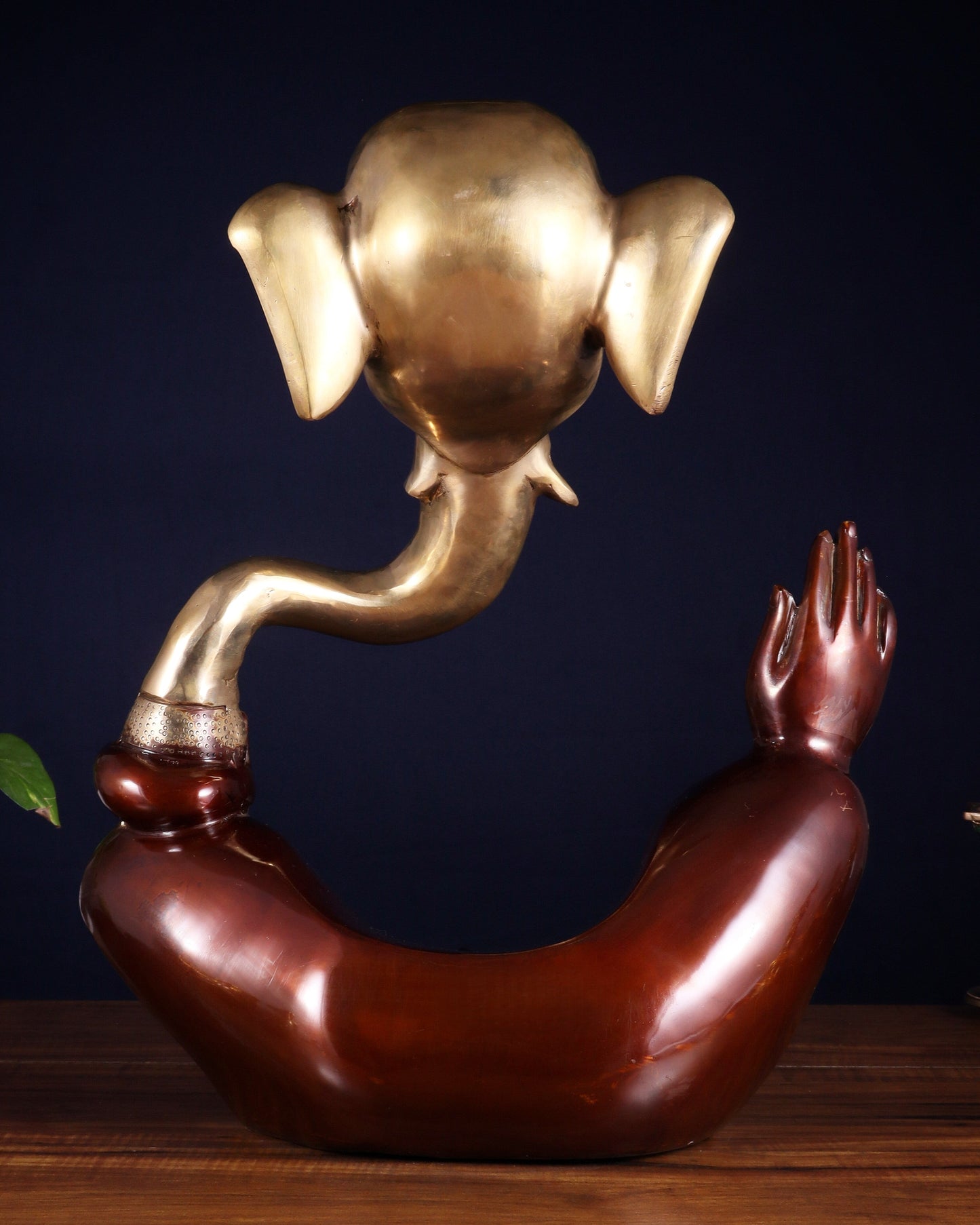 Pure Brass Large Modern Ganesha Statue – Dual Tone 17 inch