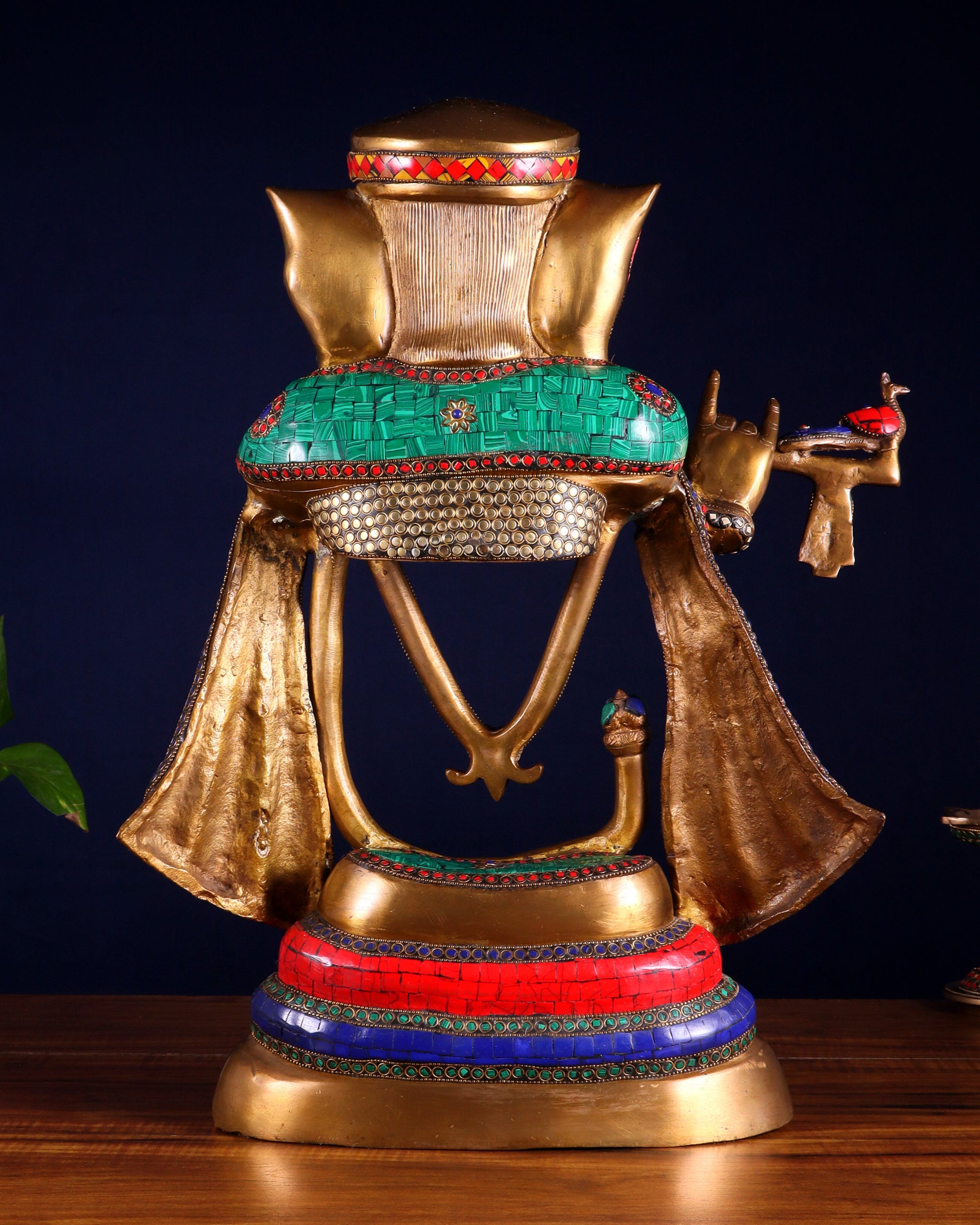 Brass Modern Ganesha playing flute Statue  - 20 Inch