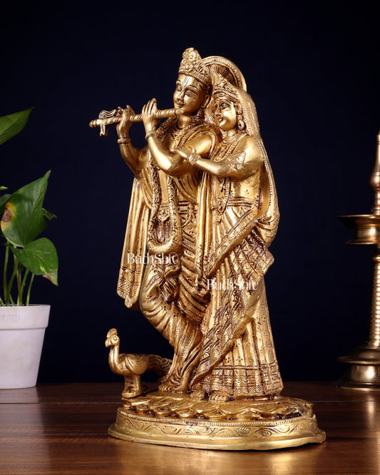 Brass Radha Krishna together Idol 12 inch