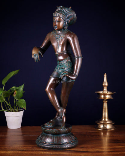 Pure Brass Shiva as Vrishabhavahana Statue 22.5"