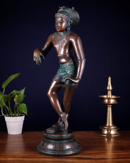 Pure Brass Shiva as Vrishabhavahana Statue 22.5"