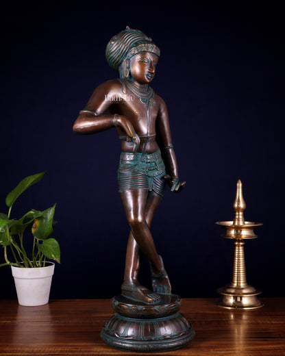 Pure Brass Shiva as Vrishabhavahana Statue 22.5"