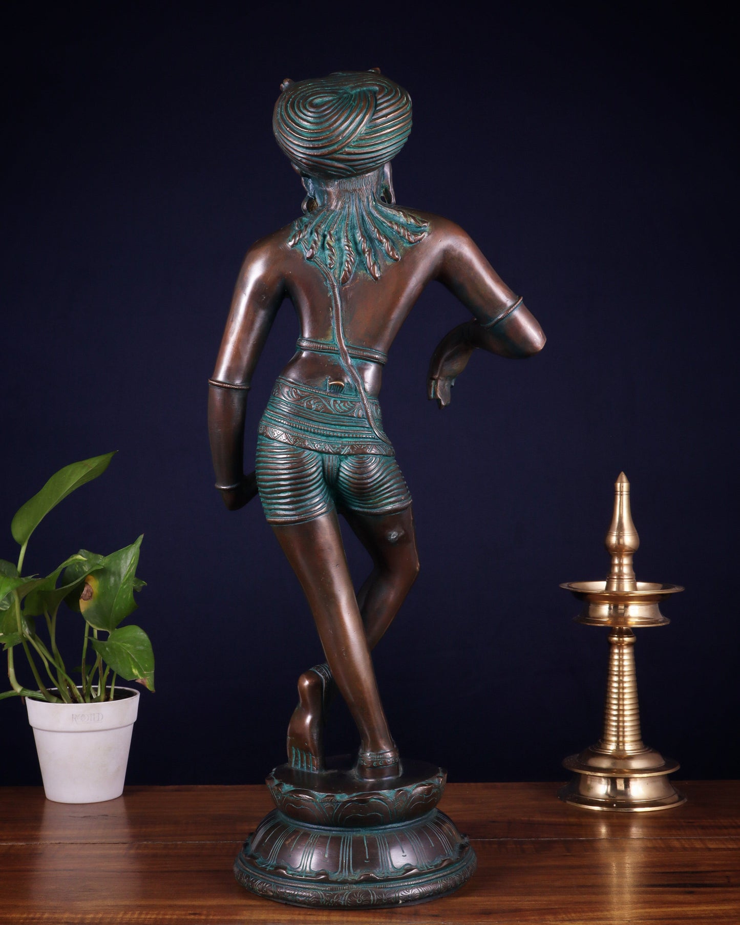 Pure Brass Shiva as Vrishabhavahana Statue 22.5"