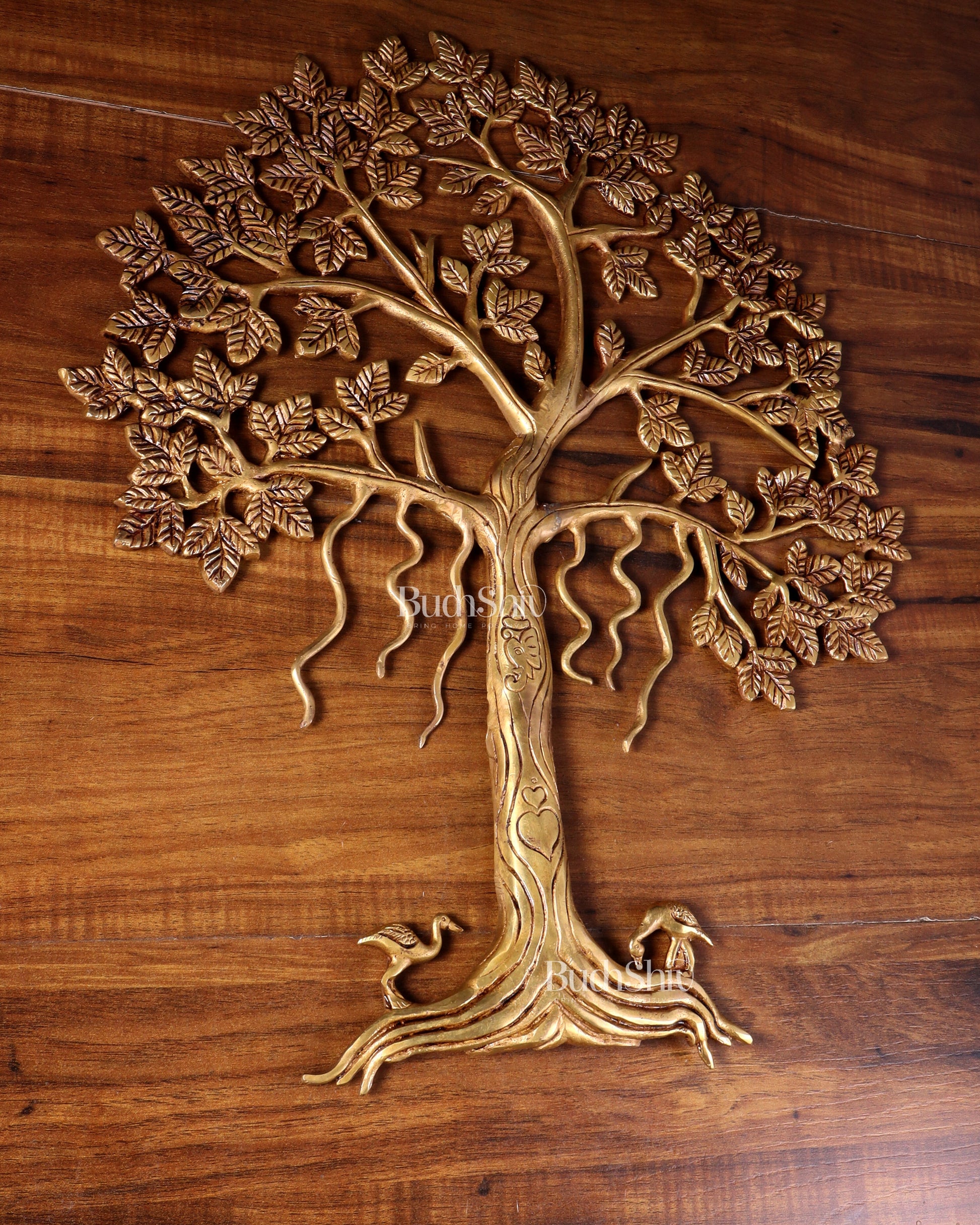 Pure Brass Kalpavriksha Tree Wall Hanging – 21 Inch
