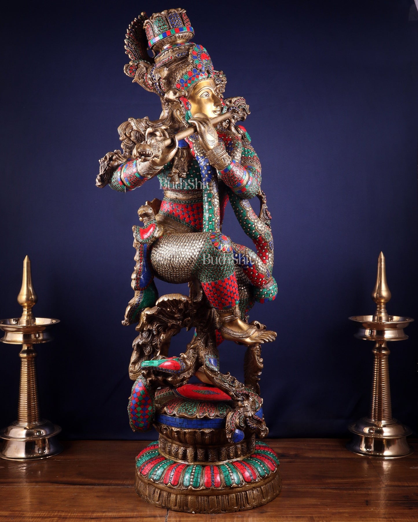 Lord Krishna Brass statue - 43 inch/3.75 feet large