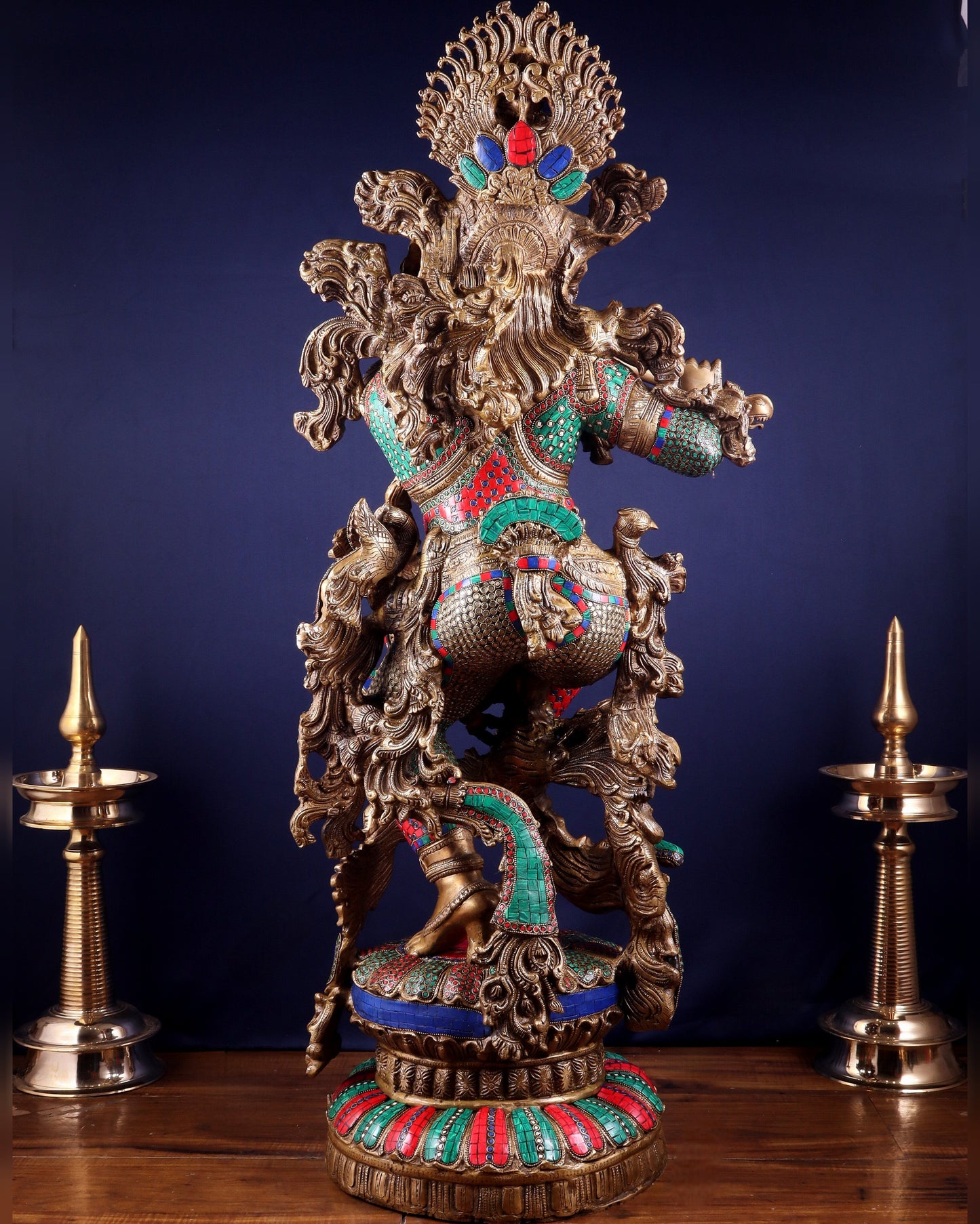 Lord Krishna Brass statue - 43 inch/3.75 feet large