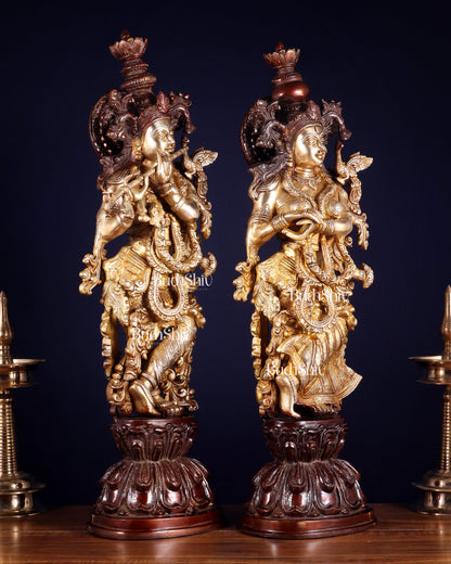 Brass Radha Krishna Idols 25 inch dual tone