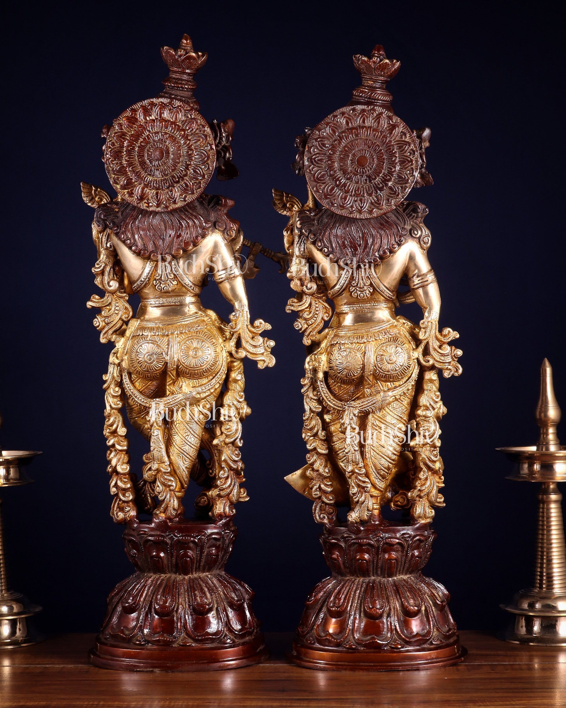 Brass Radha Krishna Idols 25 inch dual tone