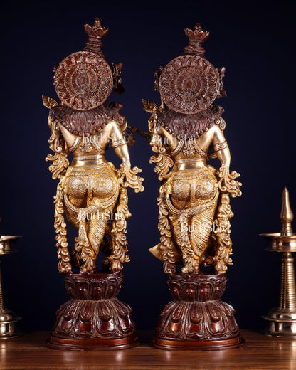Brass Radha Krishna Idols 25 inch dual tone