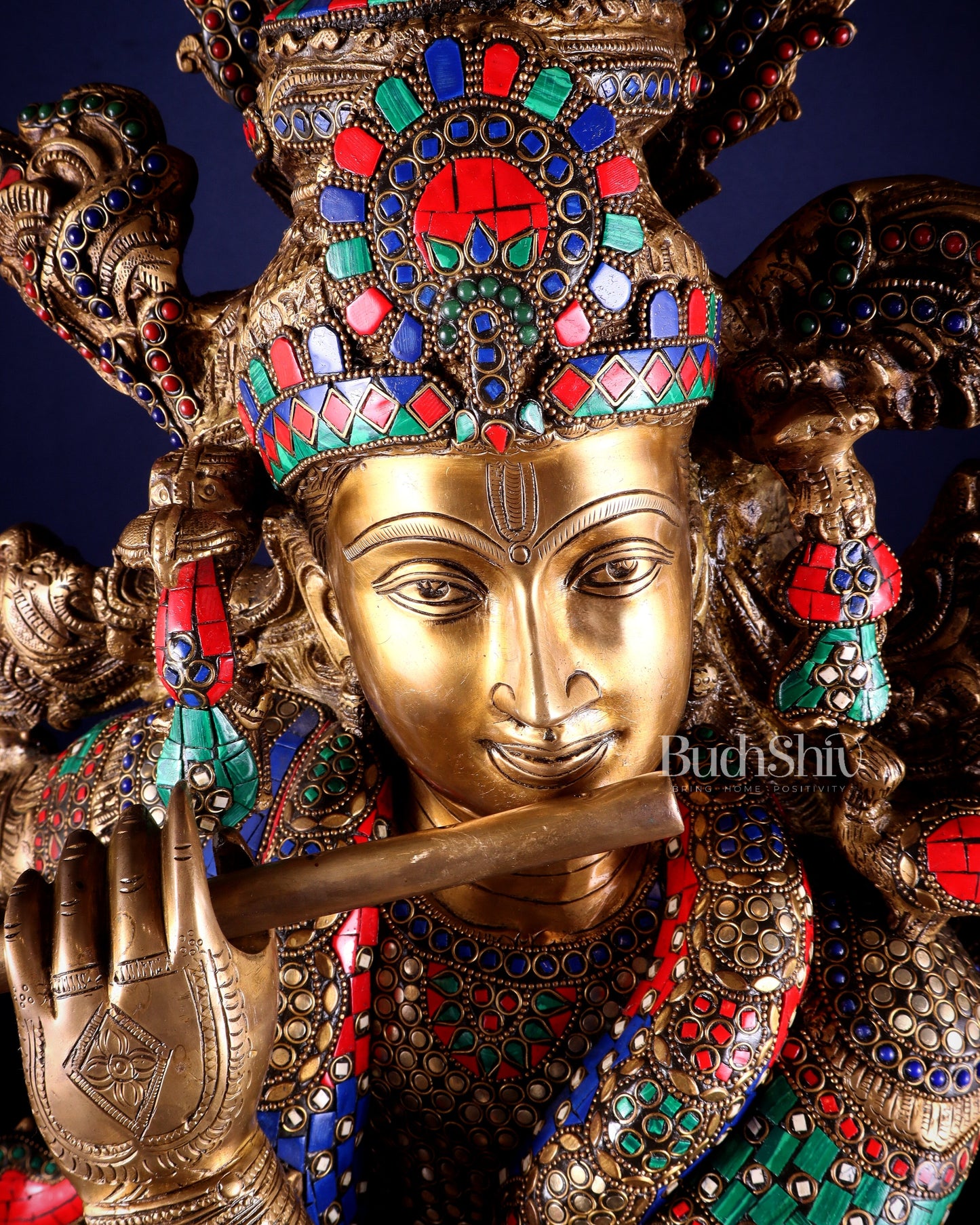 Lord Krishna Brass statue - 43 inch/3.75 feet large