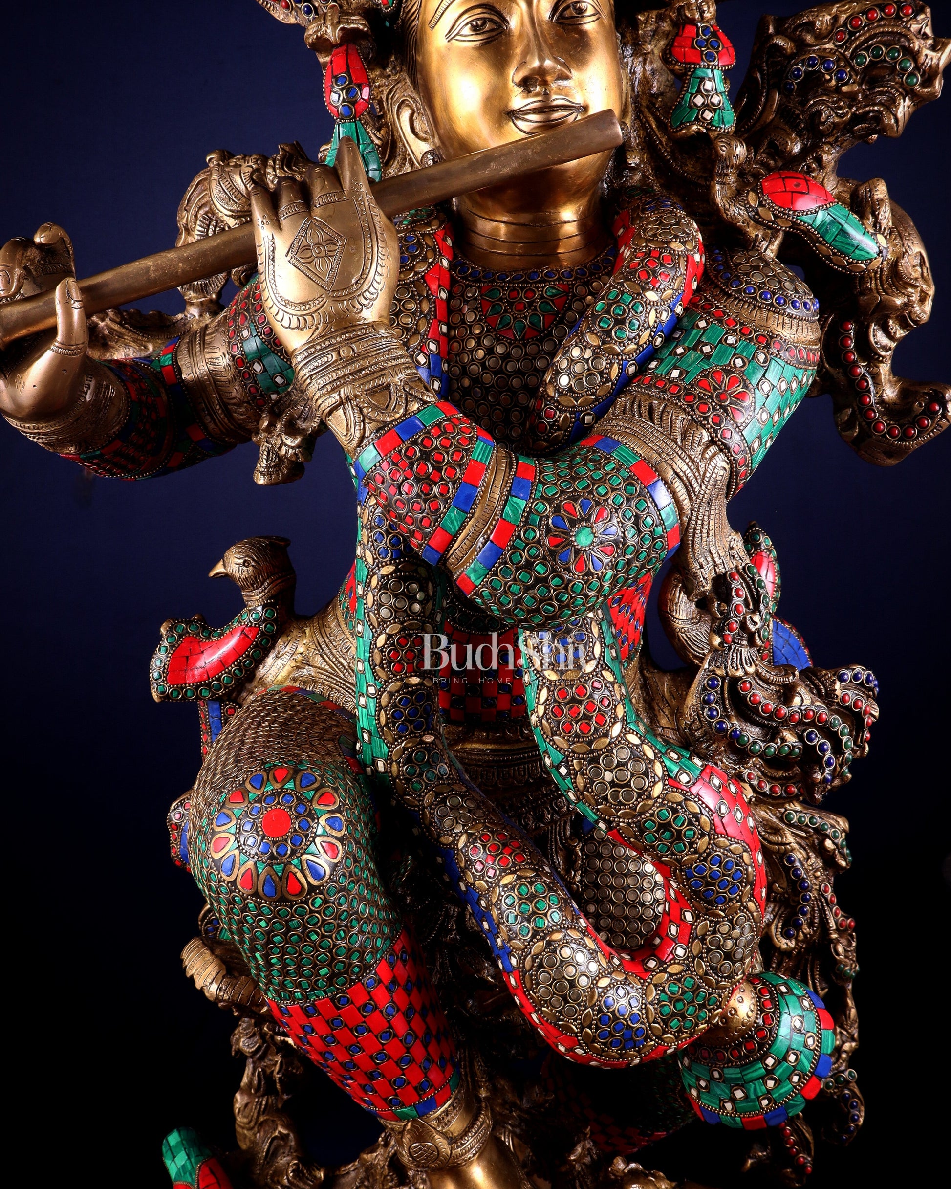 Lord Krishna Brass statue - 43 inch/3.75 feet large