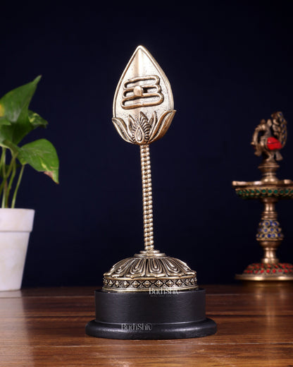 Brass Superfine Murugan Vel with Sturdy MDF Base – 7 Inch