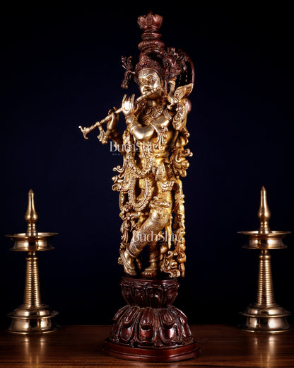 Pure brass Lord Krishna statue 25 inch