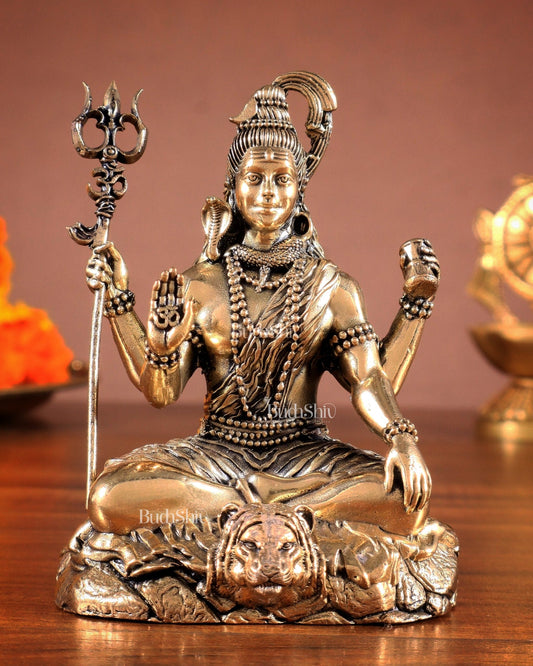 Brass Superfine Blessing Lord Shiva Idol – Crafted with Perfection